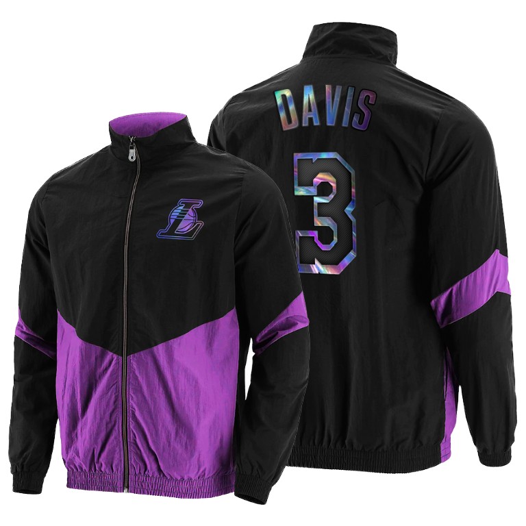 Men's Los Angeles Lakers Anthony Davis #3 NBA Diffusion Full-Zip Purple Basketball Hoodie DRK0183MQ
